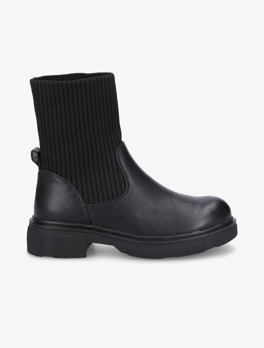 Boots bi-matière style motard - Noir - 1
