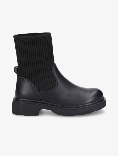 Boots bi-matière style motard - Noir - 1
