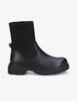 Boots bi-matière style motard - Noir - 1