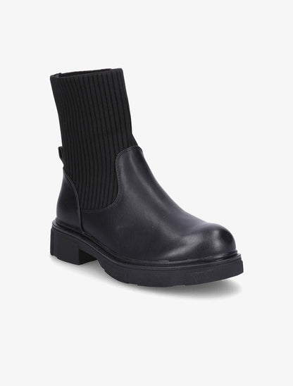 Boots bi-matière style motard - Noir - 2