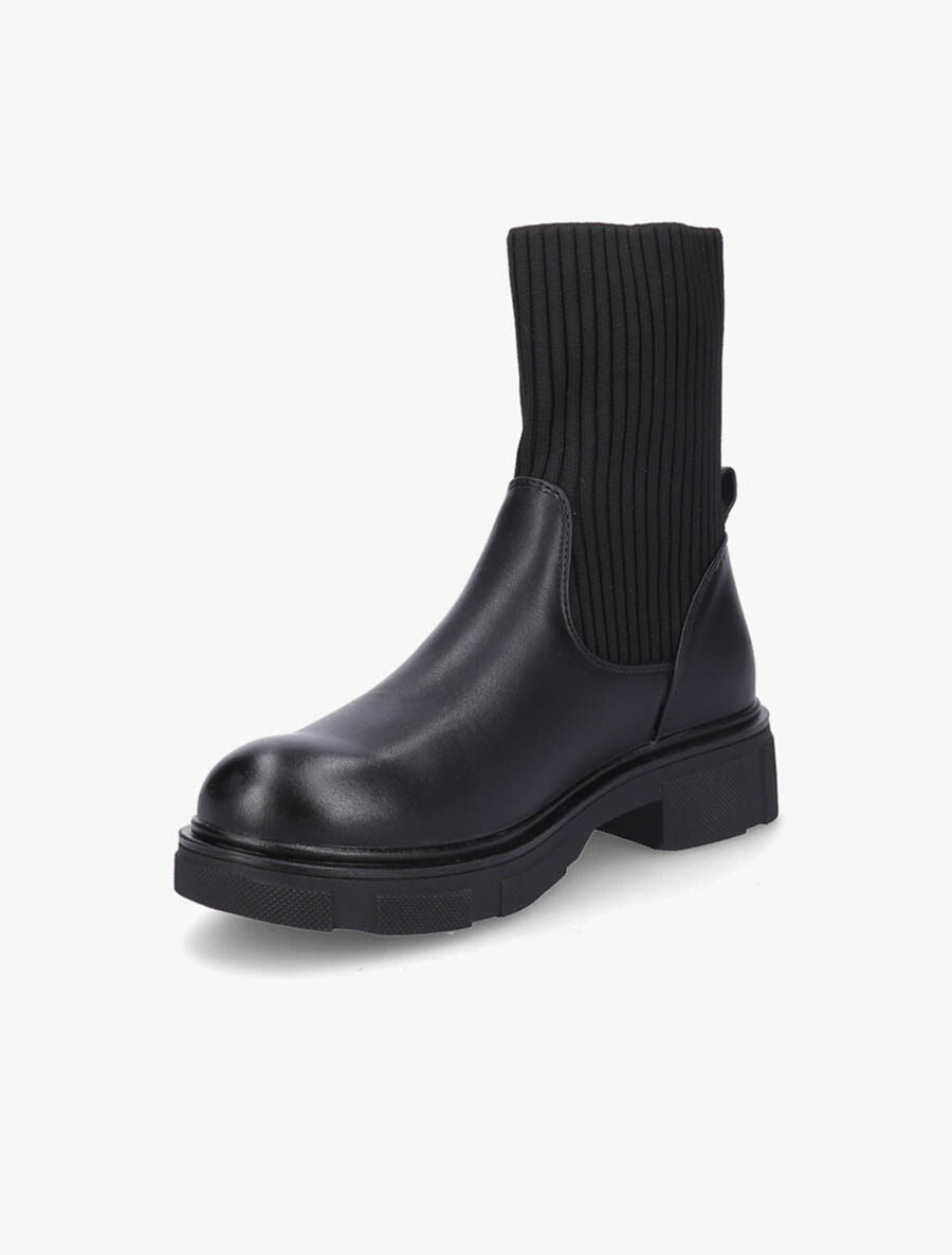 Boots bi-matière style motard - Noir - 3