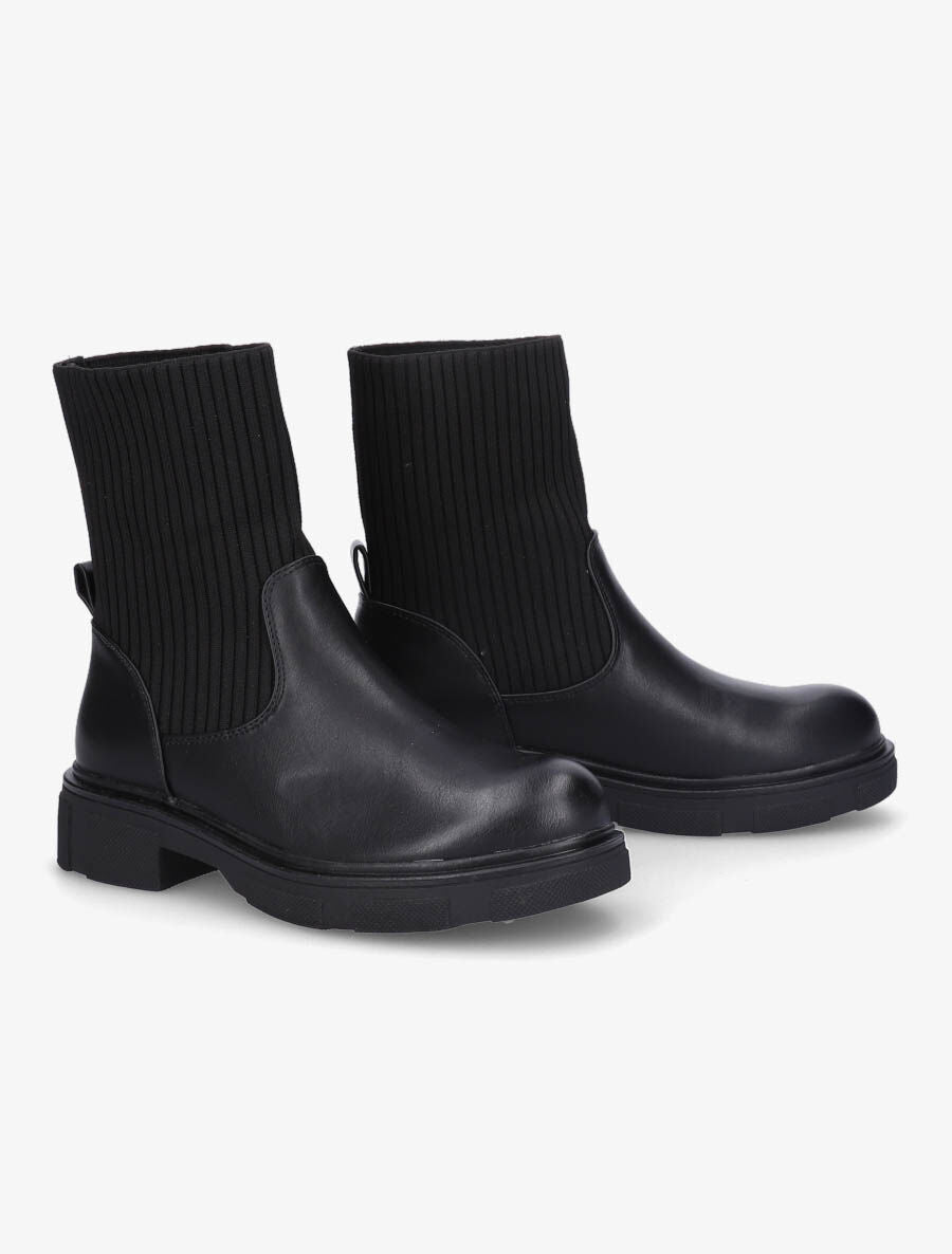 Boots bi-matière style motard - Noir - 4