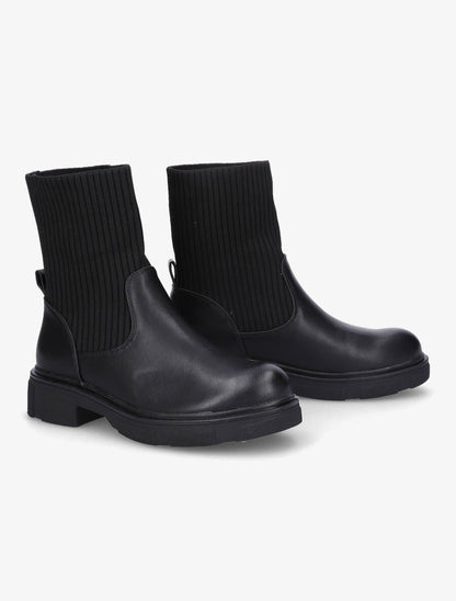 Boots bi-matière style motard - Noir - 4