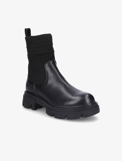 Boots bi-matière à semelle crantée - Noir - 2