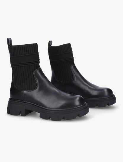 Boots bi-matière à semelle crantée - Noir - 4