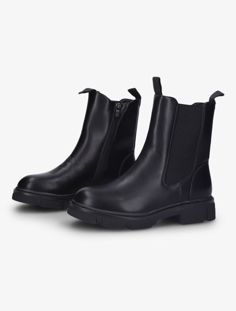 Boots à zip et semelles crantées - Noir - 1