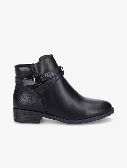 Boots à détail croco et lanières croisées - Noir - 6