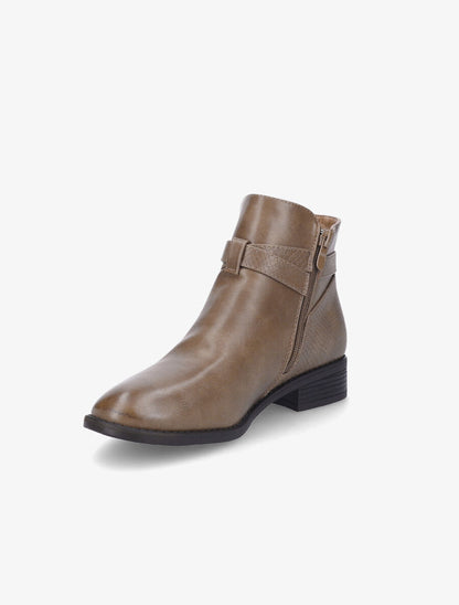Boots à détail croco et lanières croisées - Kaki - 3
