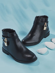 Boots à lanière à cadenas - Noir - 1