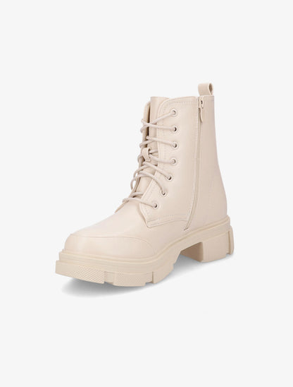 Boots montantes à semelle stylisée - Beige - 3