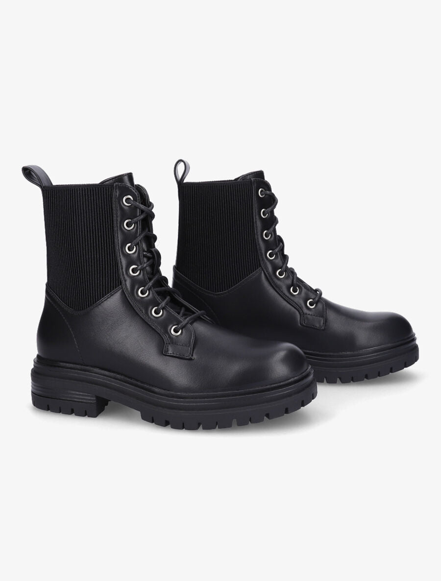Boots montantes à cheville élastiquée - Noir - 4