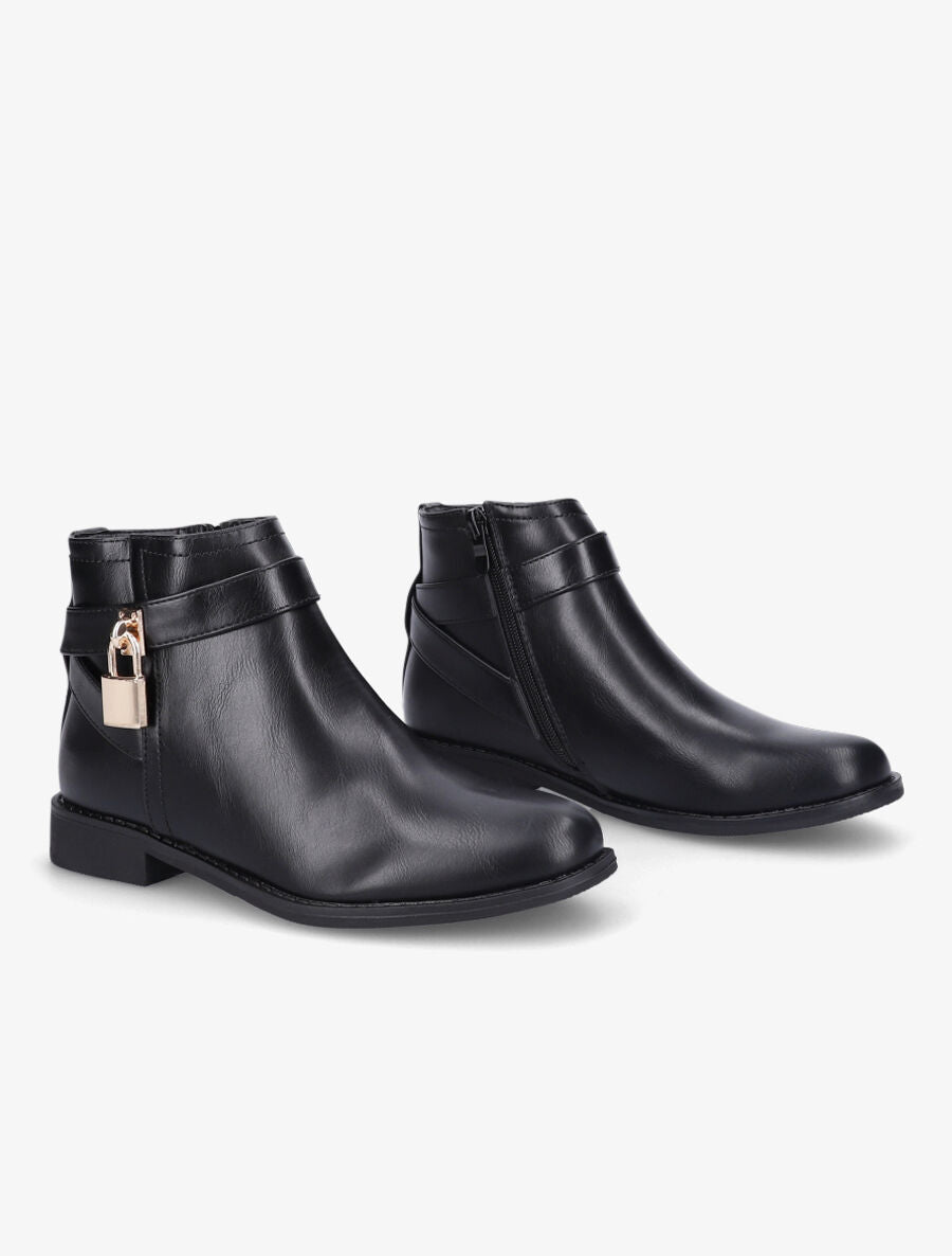 Boots à lanière à cadenas - Noir - 5