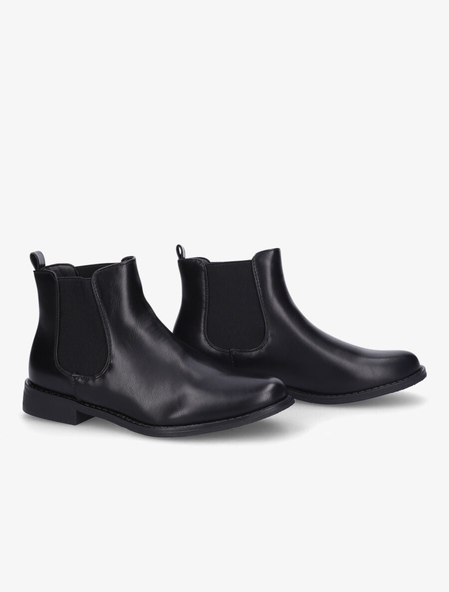 Chelsea boots basiques en simili - Noir - 4