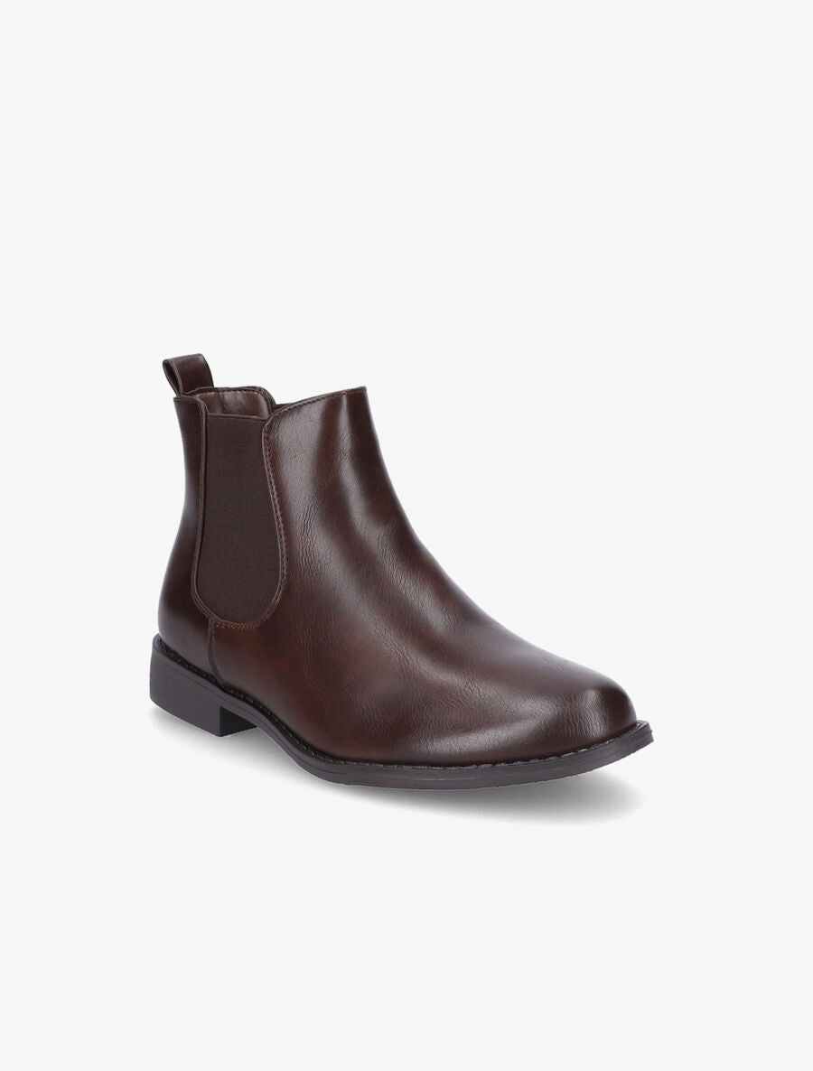 Chelsea boots basiques en simili - Marron - 2