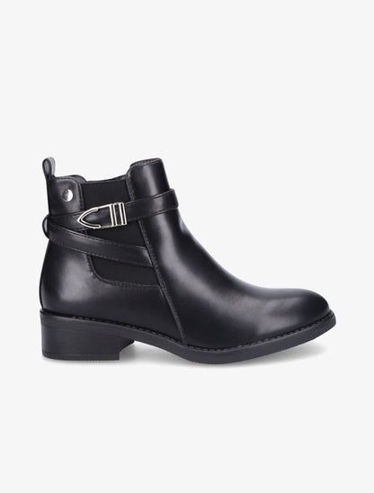 Bottines en simili à boucle stylisée - Noir - 6