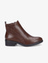 Bottines en simili et suédine - Marron - 1
