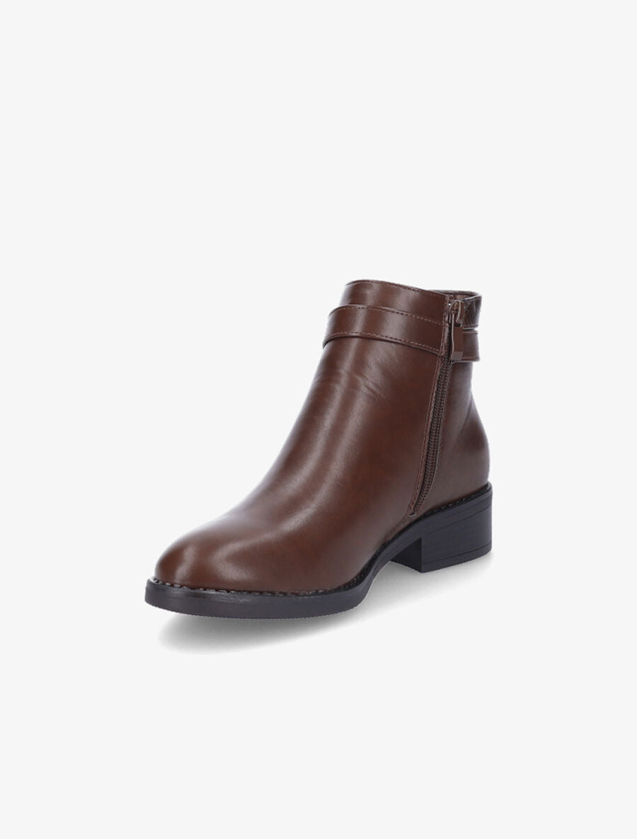 Bottines à liseré python - Marron - 3