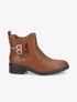 Bottines à sangle effet python - Camel - 1