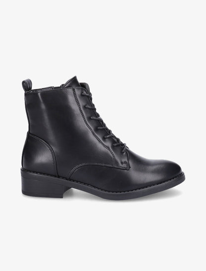 Bottines unies à lacets - Noir - 1