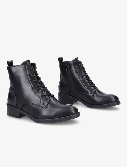 Bottines unies à lacets - Noir - 4