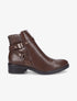Bottines en simili à sangle - Marron - 6