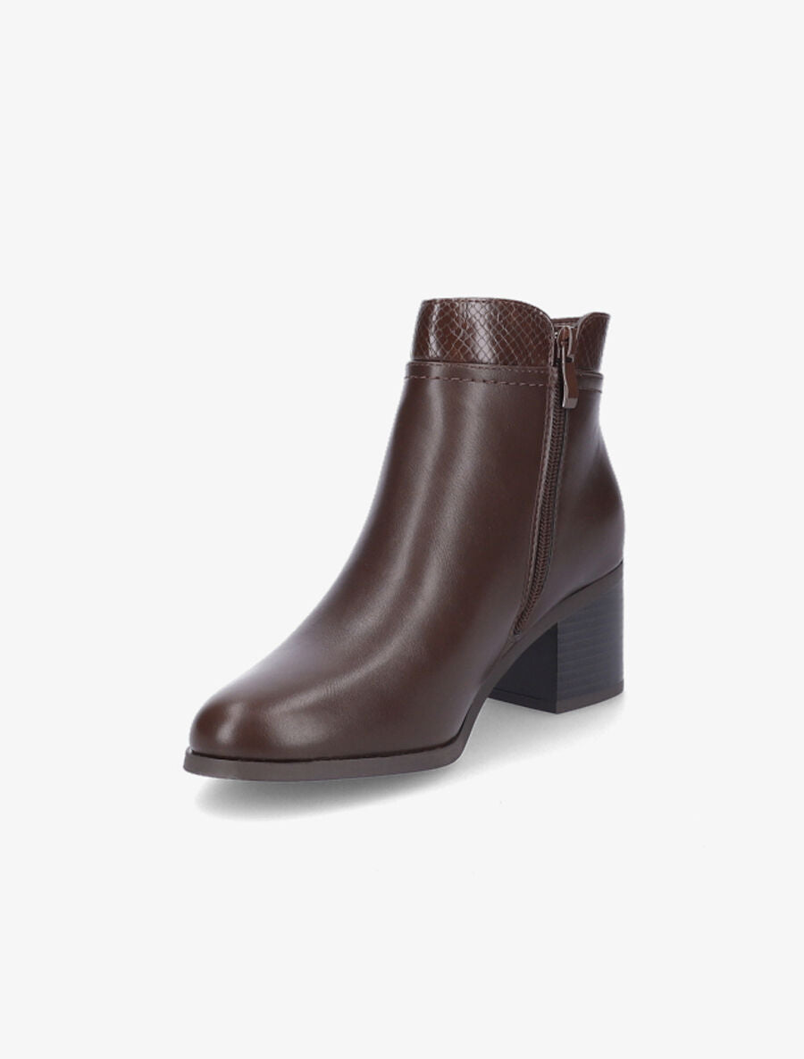 Bottines à zip décoratif - Marron - 3