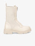 Boots zippées bi-matière - Beige - 6