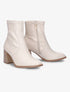 Bottines à bouts carré et talons trapèze - Beige - 1