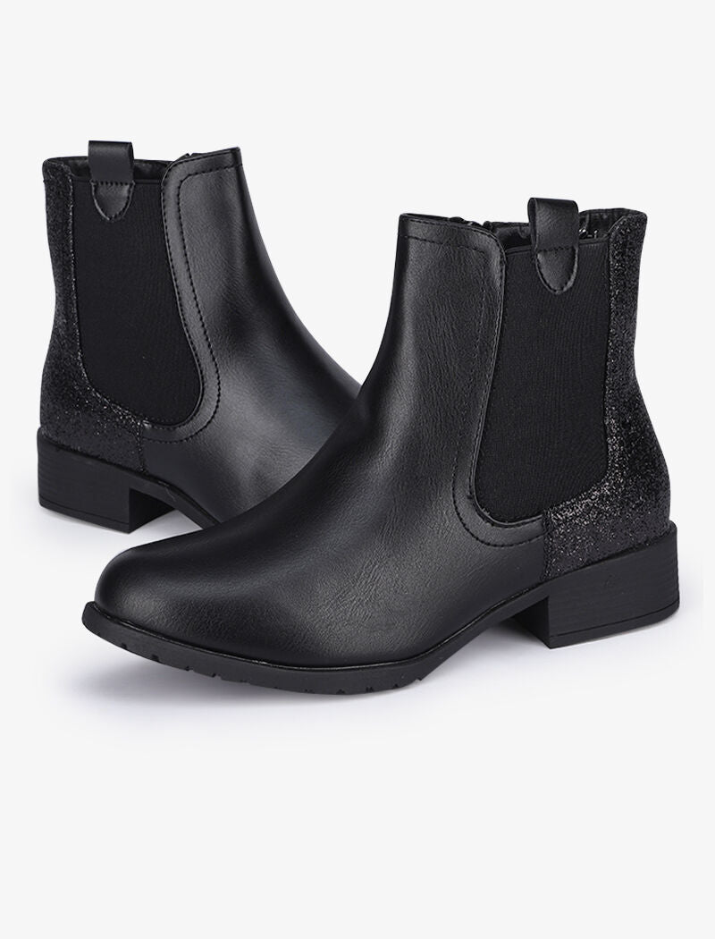 Bottines à contrefort pailleté - Noir - 1