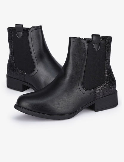 Bottines à contrefort pailleté - Noir - 1
