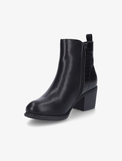 Bottines à contrefort effet croco - Noir - 3