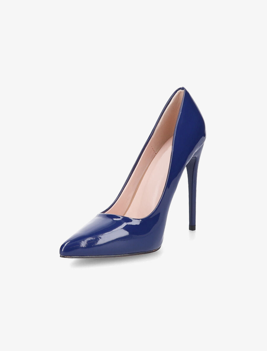 Escarpins vernis à talon aiguille - Bleu - 3