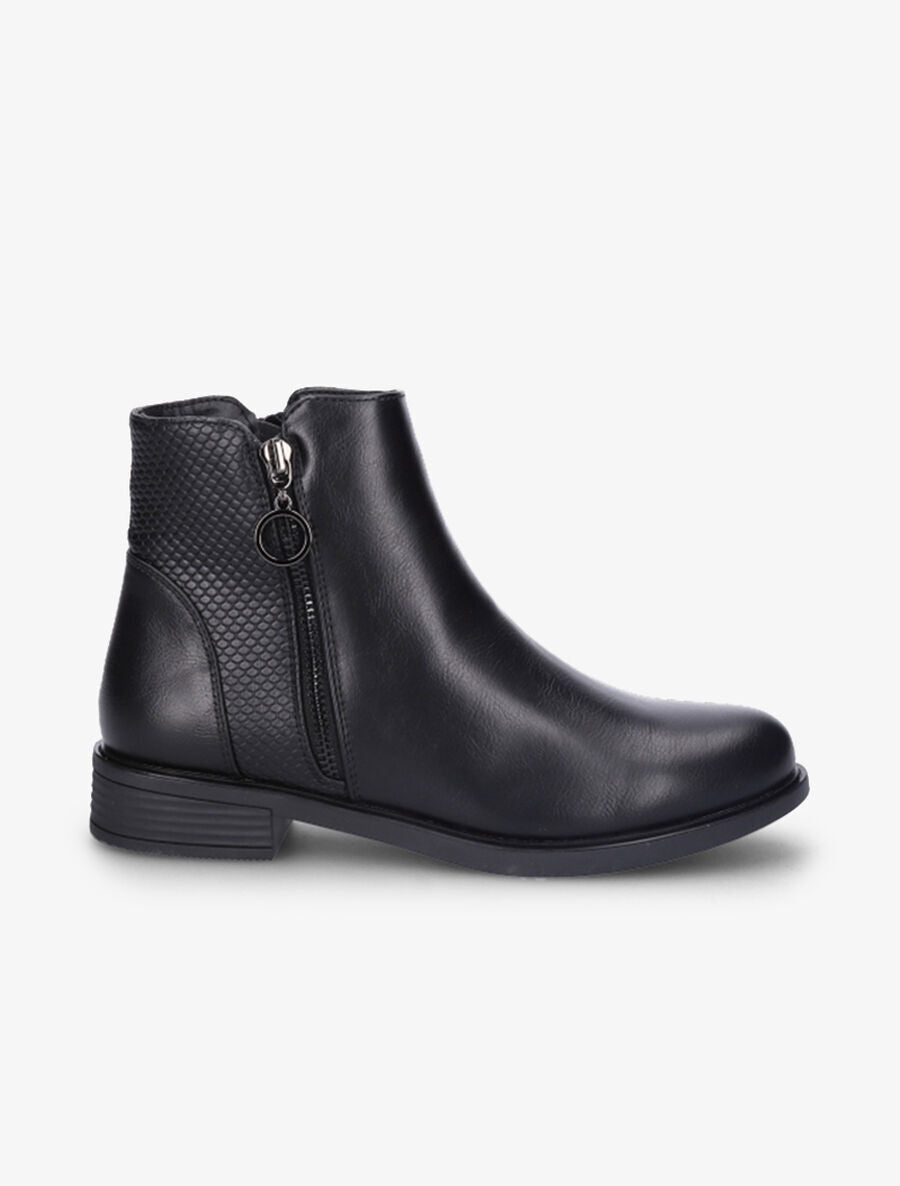 Bottines à contrefort effet python - Noir - 5