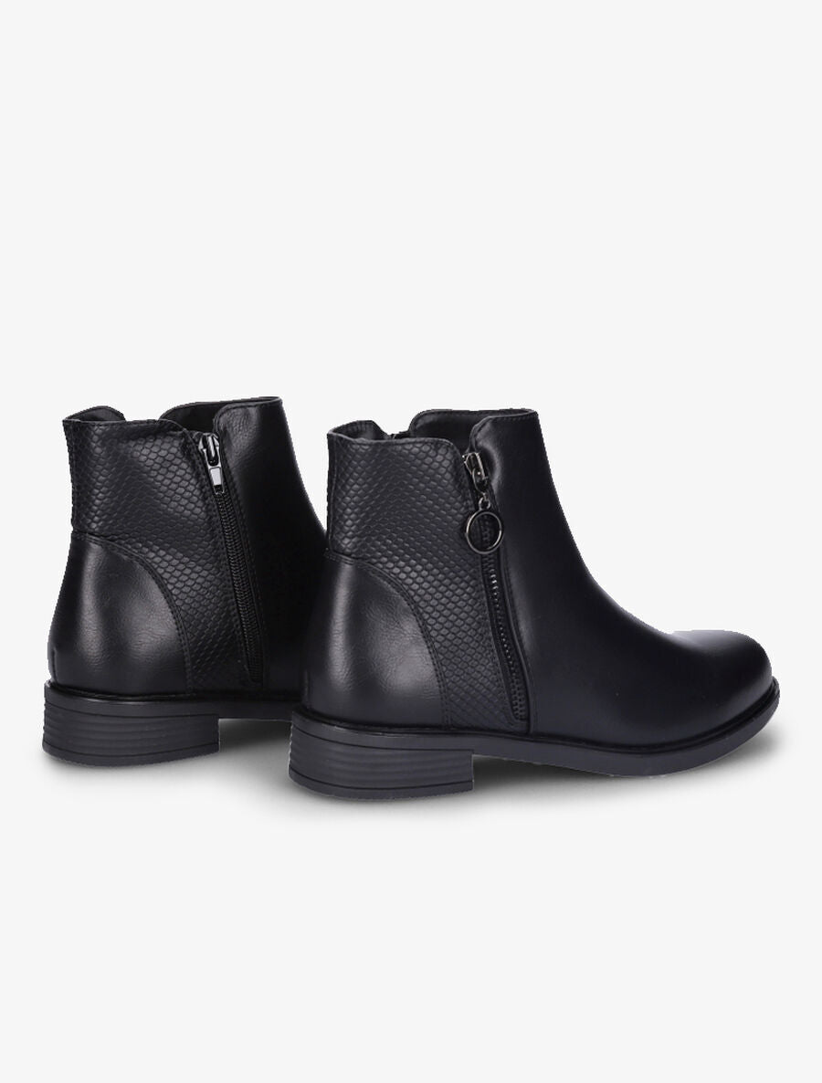Bottines à contrefort effet python - Noir - 4