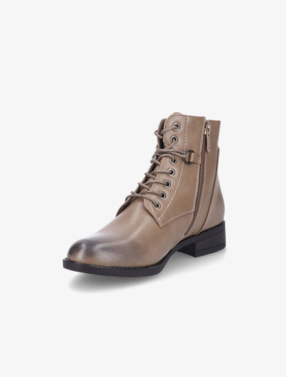 Bottines à lacets et sangles - Taupe - 3