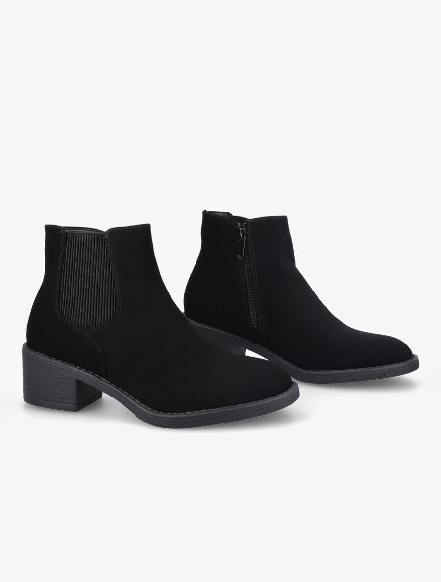 Bottines classiques en suédine - Noir - 4