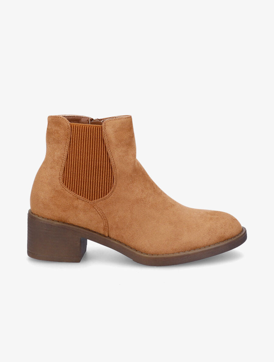 Bottines classiques en suédine - Camel - 1