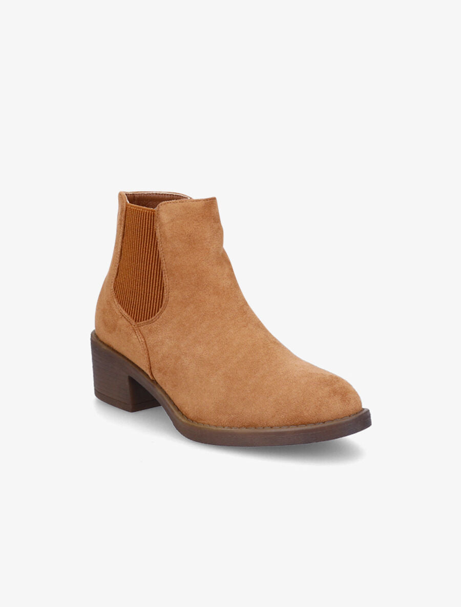 Bottines classiques en suédine - Camel - 2