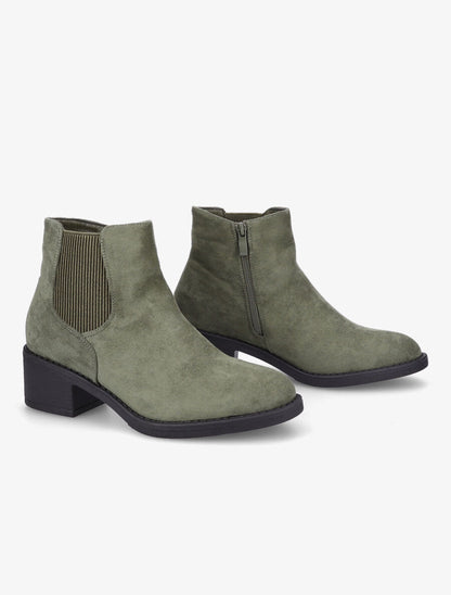 Bottines classiques en suédine - Kaki - 4