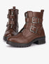 Boots en simili à brides décoratives - Marron - 5