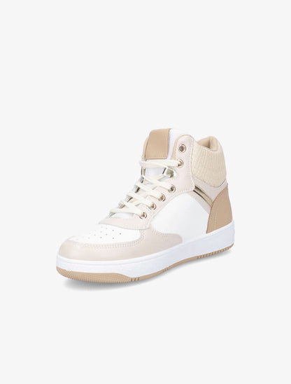 Baskets montantes détail python - Beige - 3