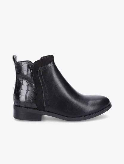 Bottines à empiècements en suédine - Noir - 5