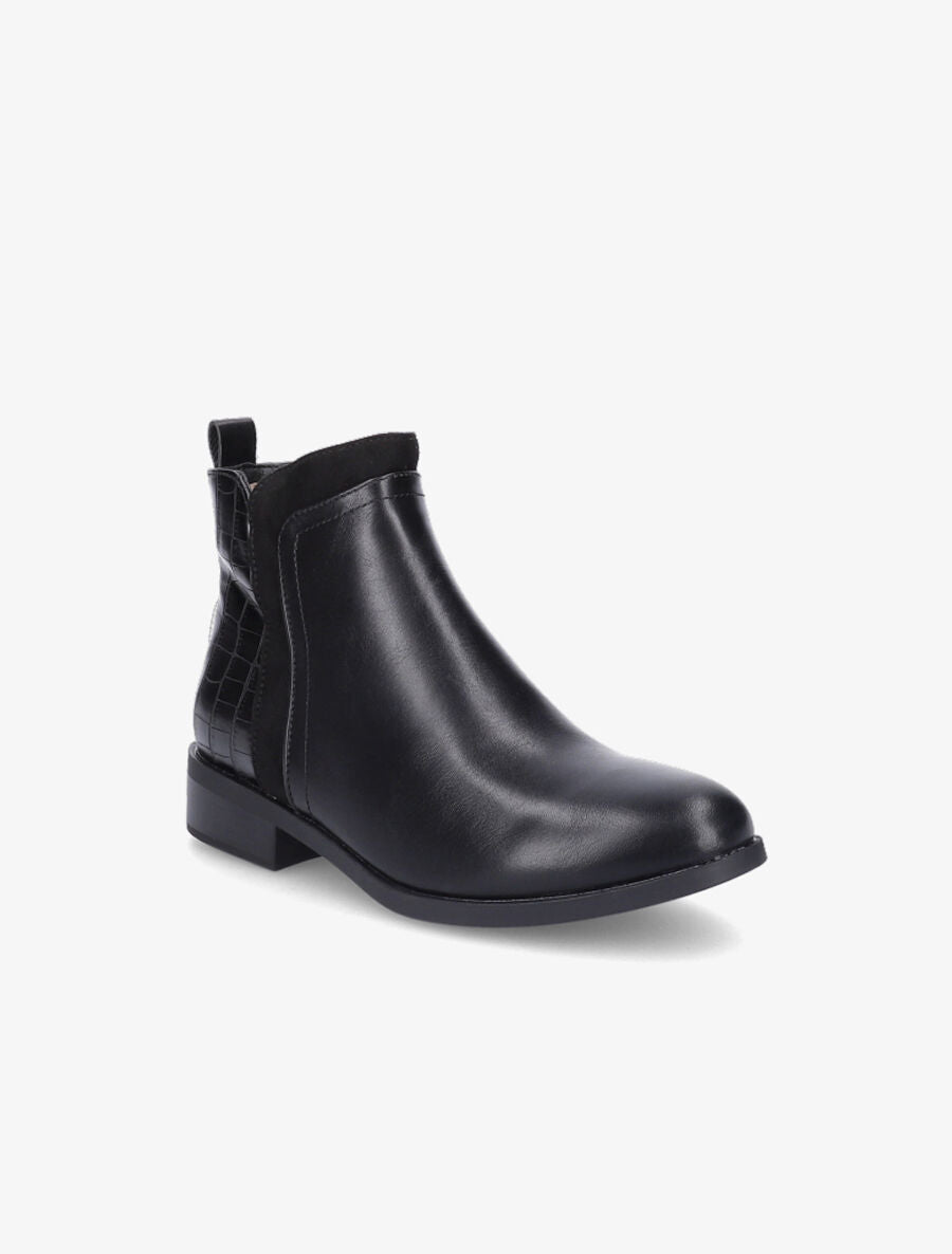 Bottines à empiècements en suédine - Noir - 2