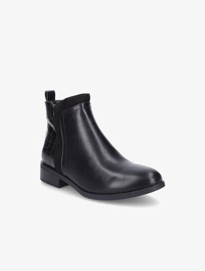 Bottines à empiècements en suédine - Noir - 2