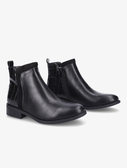 Bottines à empiècements en suédine - Noir - 4