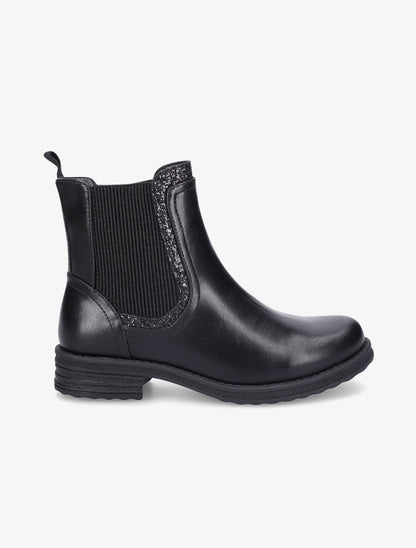 Bottines élastiquées à paillettes - Noir - 1