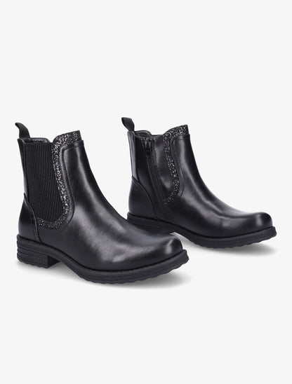 Bottines élastiquées à paillettes - Noir - 4