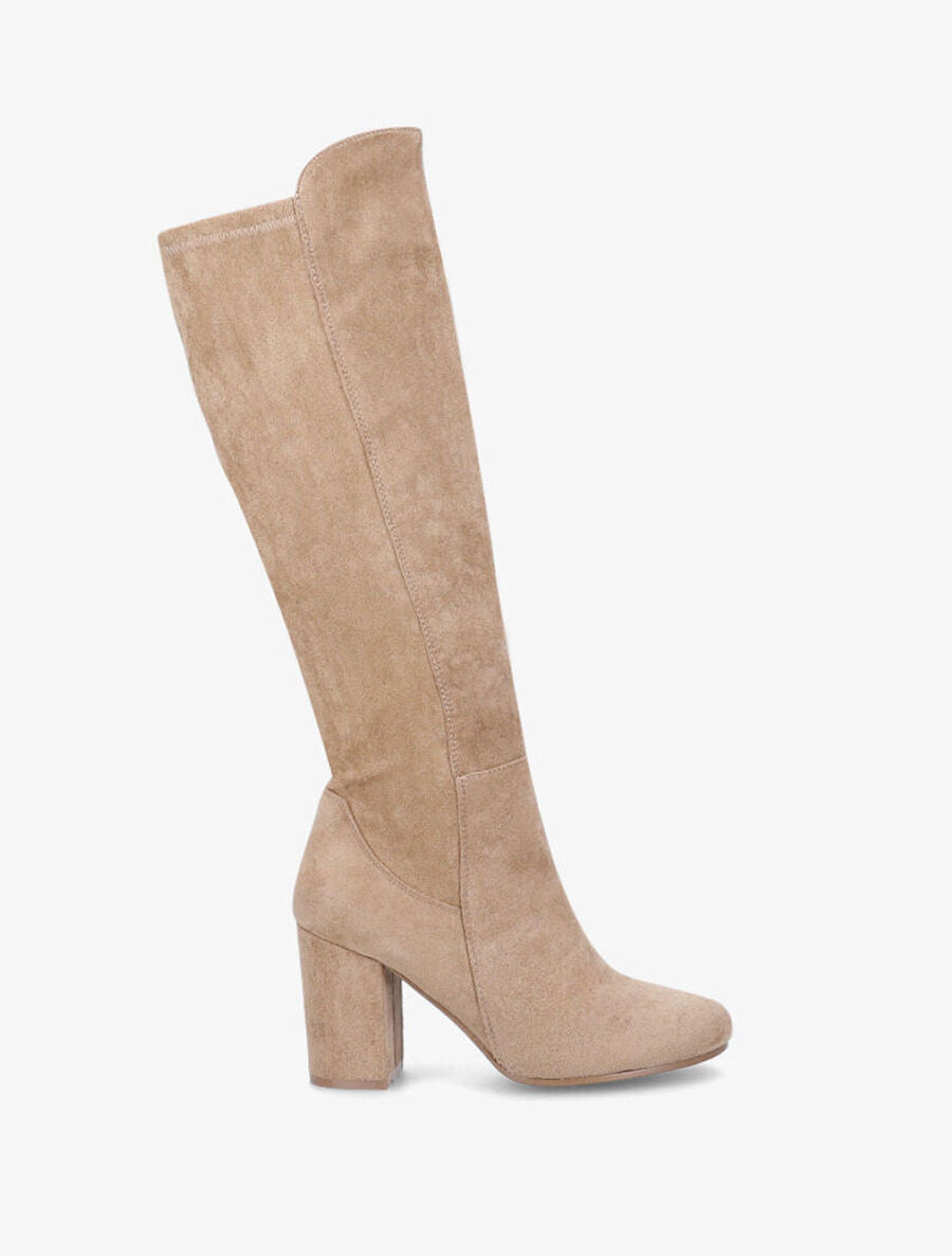 Bottes à talon en suédine - Taupe - 5