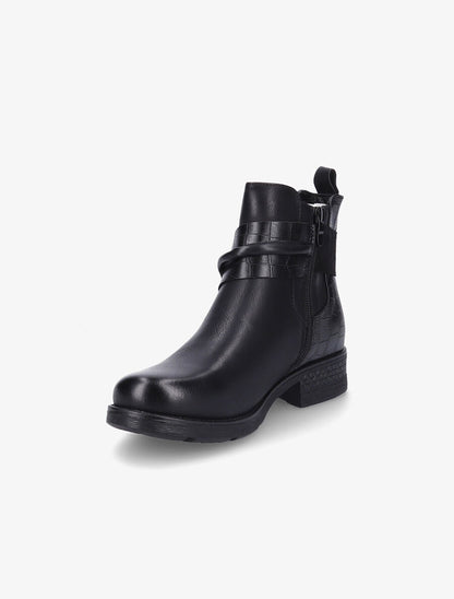 Bottines plates à pompon - Noir - 3