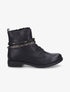 Bottines en simili à lacets stylisés - Noir - 5